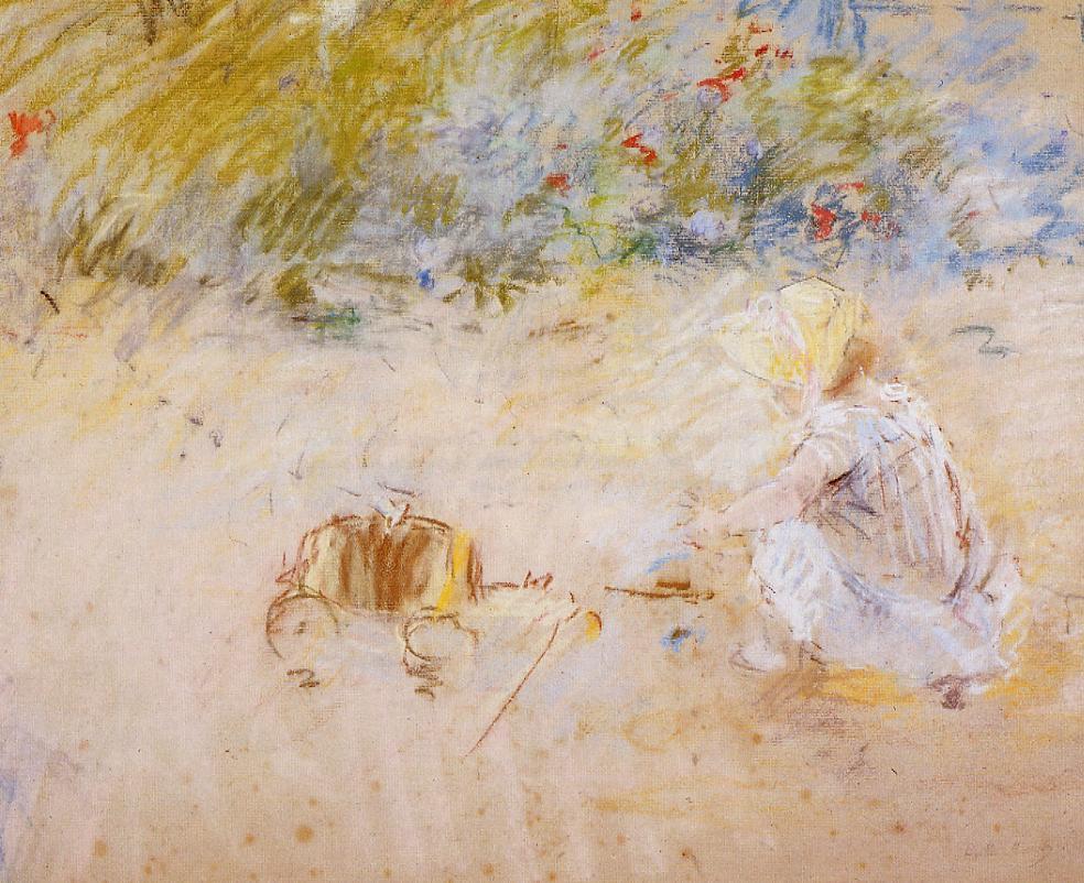 Child Playing in the Garden (1882) - Berthe Morisot Tablo