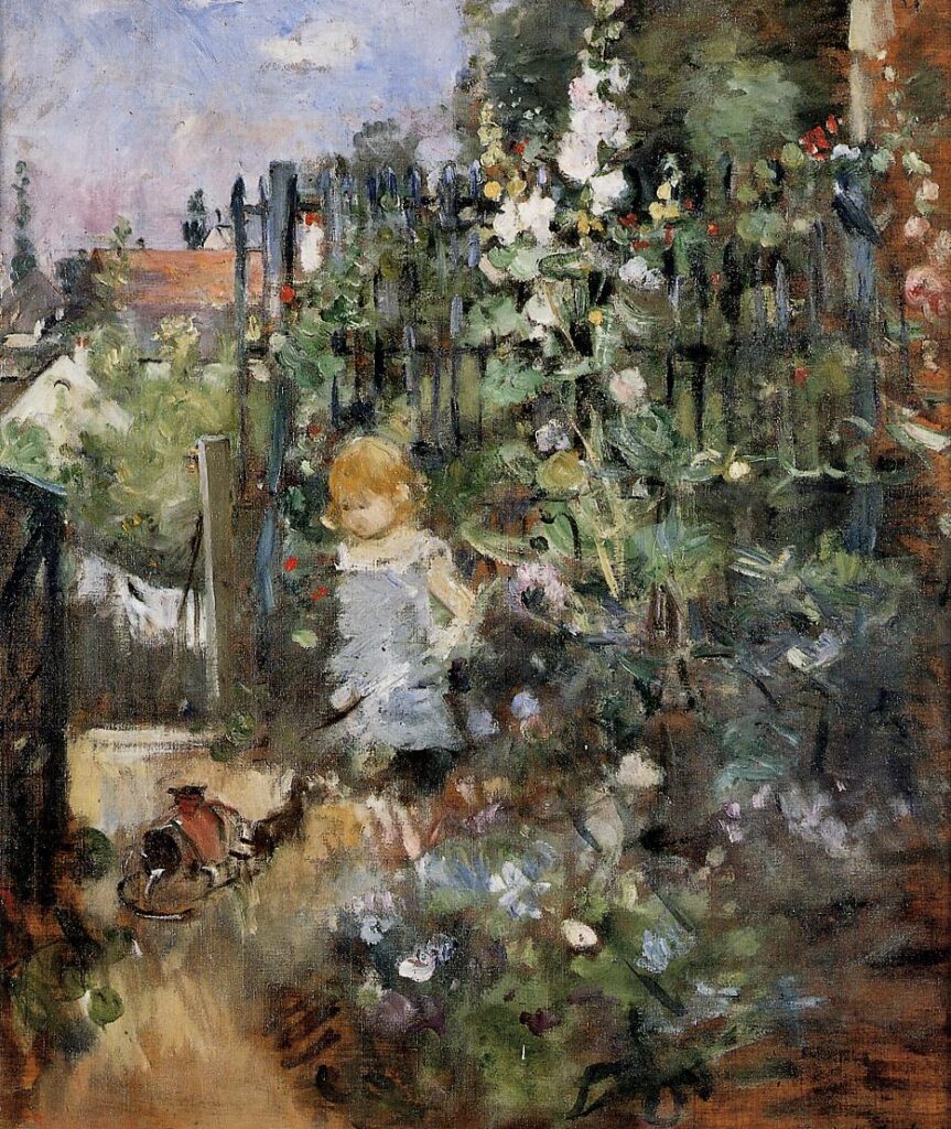 Child in the Rose Garden (1881) - Berthe Morisot Tablo