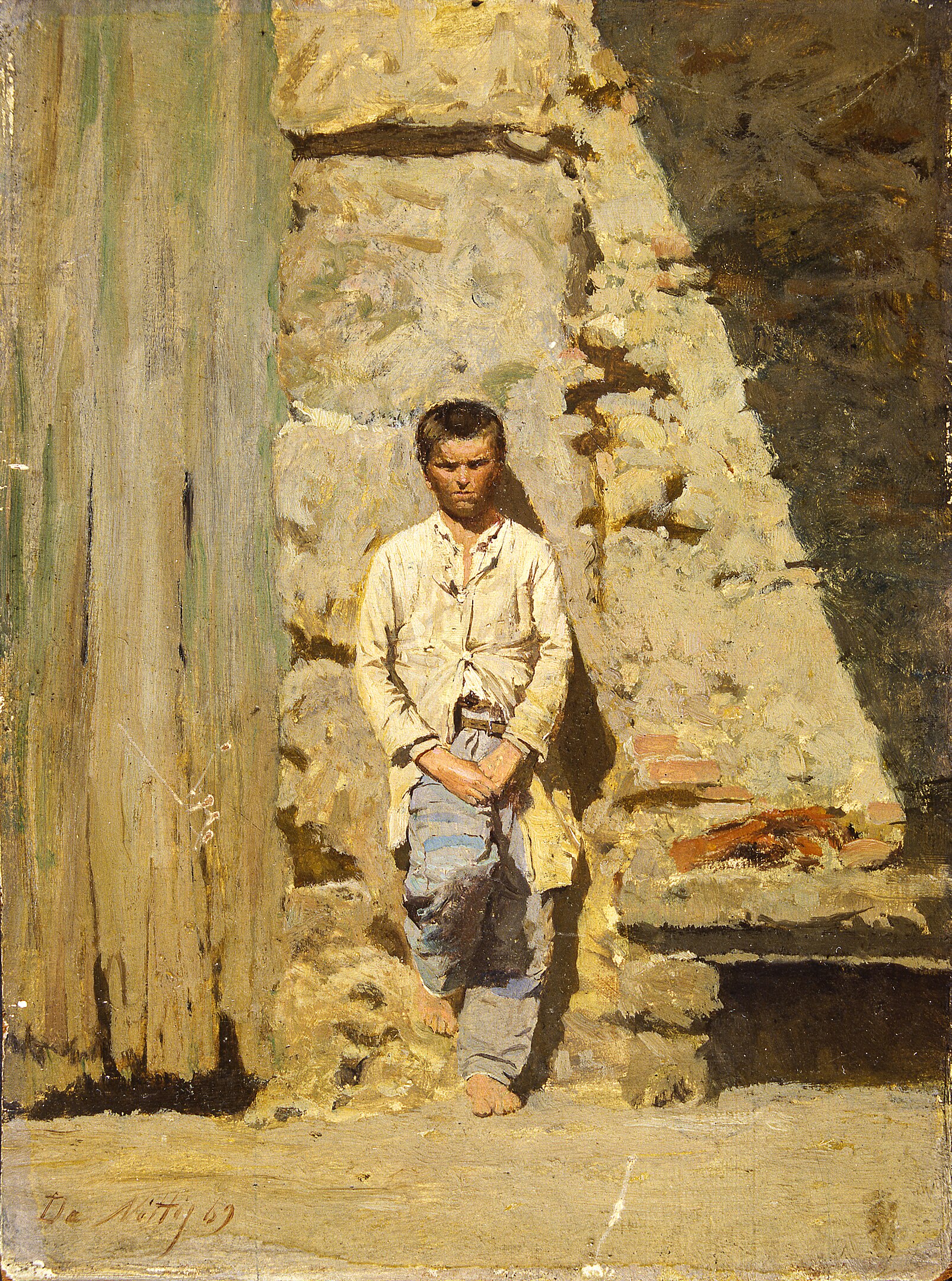 Child in the sun (1869) - Giuseppe De Nittis Tablo