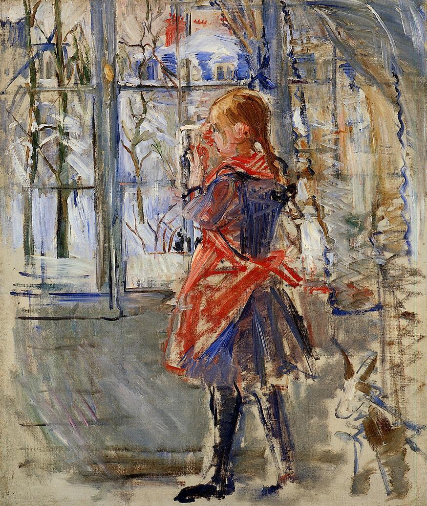 Child with a Red Apron (1886) - Berthe Morisot Tablo
