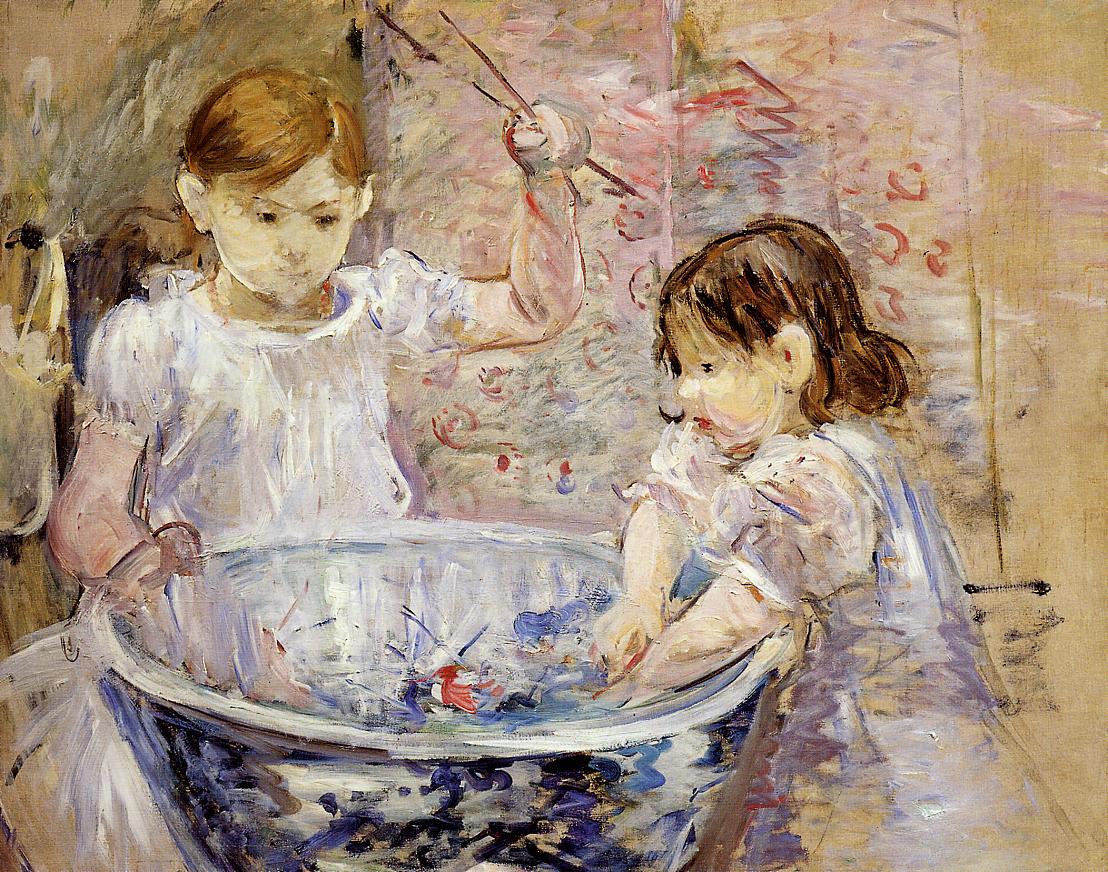 Children at the Basin (1886) - Berthe Morisot Tablo