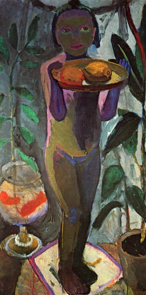 Children with goldfish bowl (1906) - Paula Modersohn-Becker Tablo