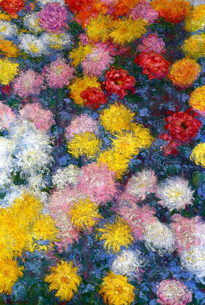 Chrysanthemums (1897) - Claude Monet Tablo