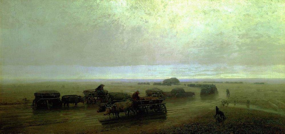 Chumaks path in Mariupol (1875) - Arkhip Kuindzhi Tablo