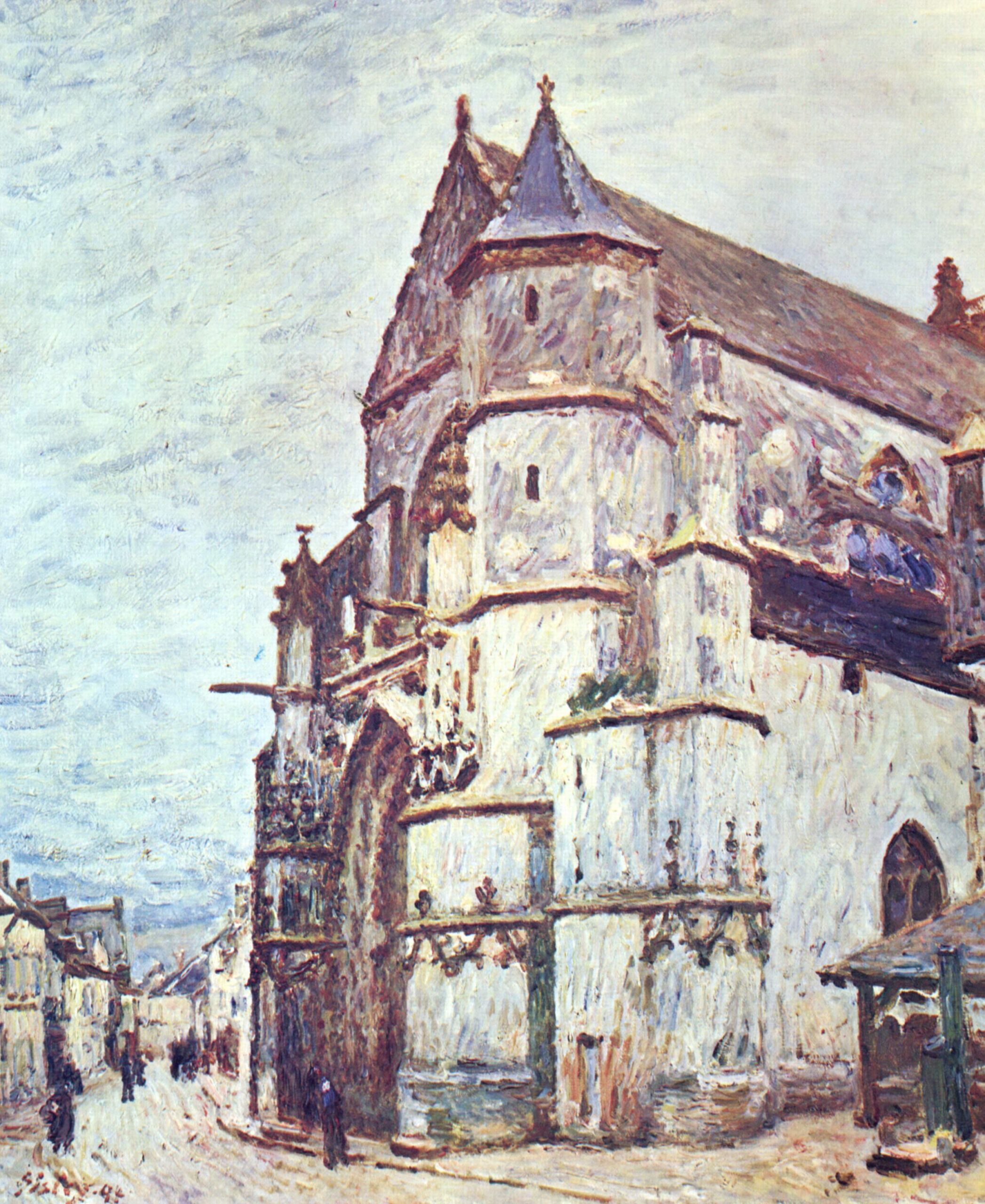 Church at Moret after the Rain (1894) - Alfred Sisley Tablo