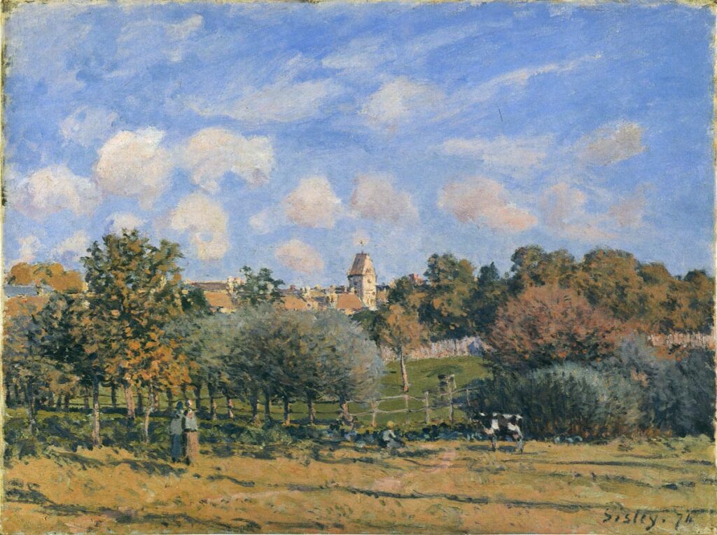 Church at Noisy Le Roi in Autumn (1874) - Alfred Sisley Tablo