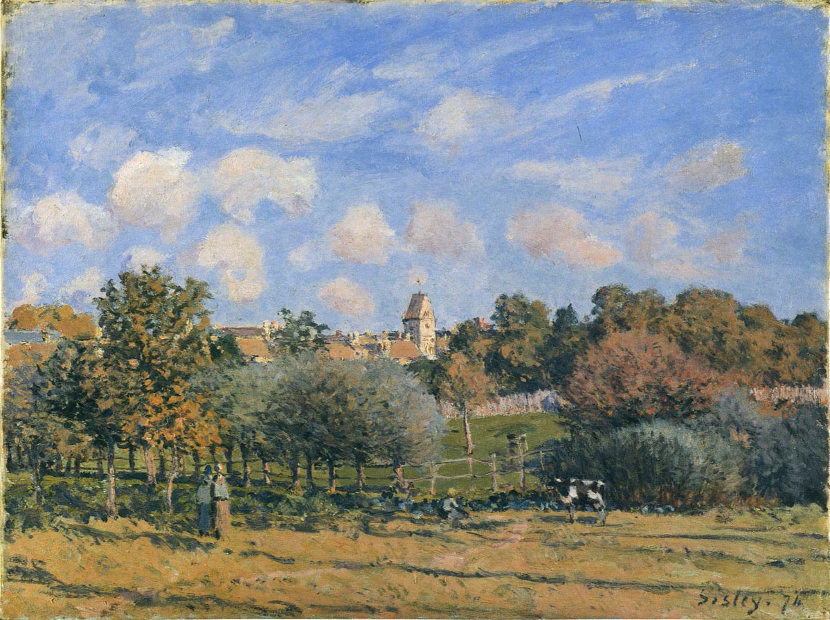 Church at Noisy Le Roi in Autumn (1874) - Alfred Sisley Tablo