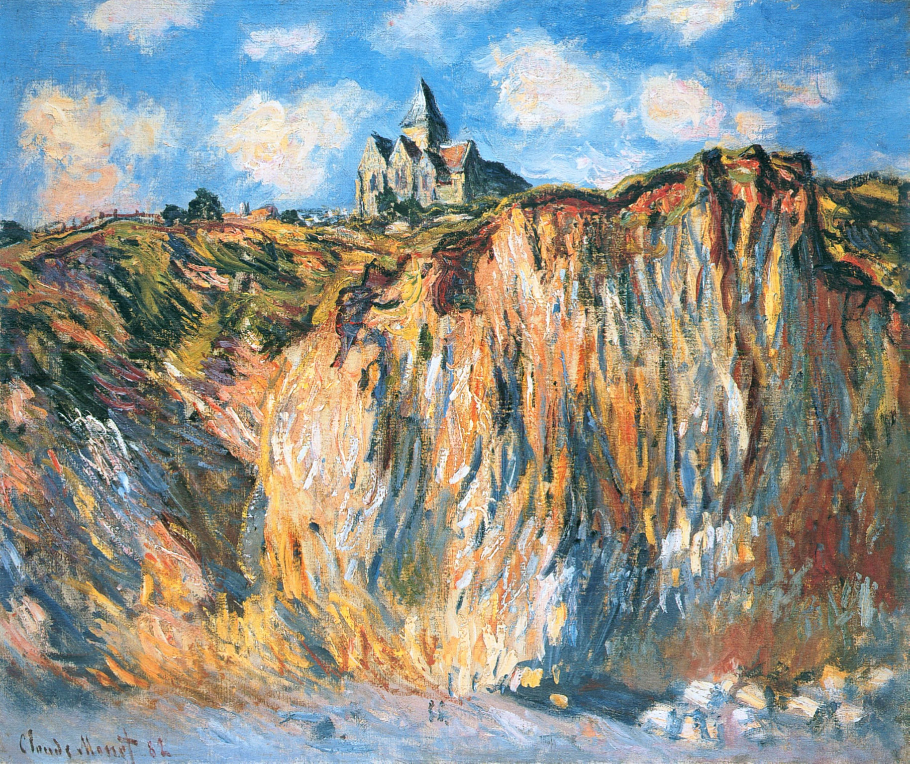 Church at Varengeville, Morning (1882) - Claude Monet Tablo