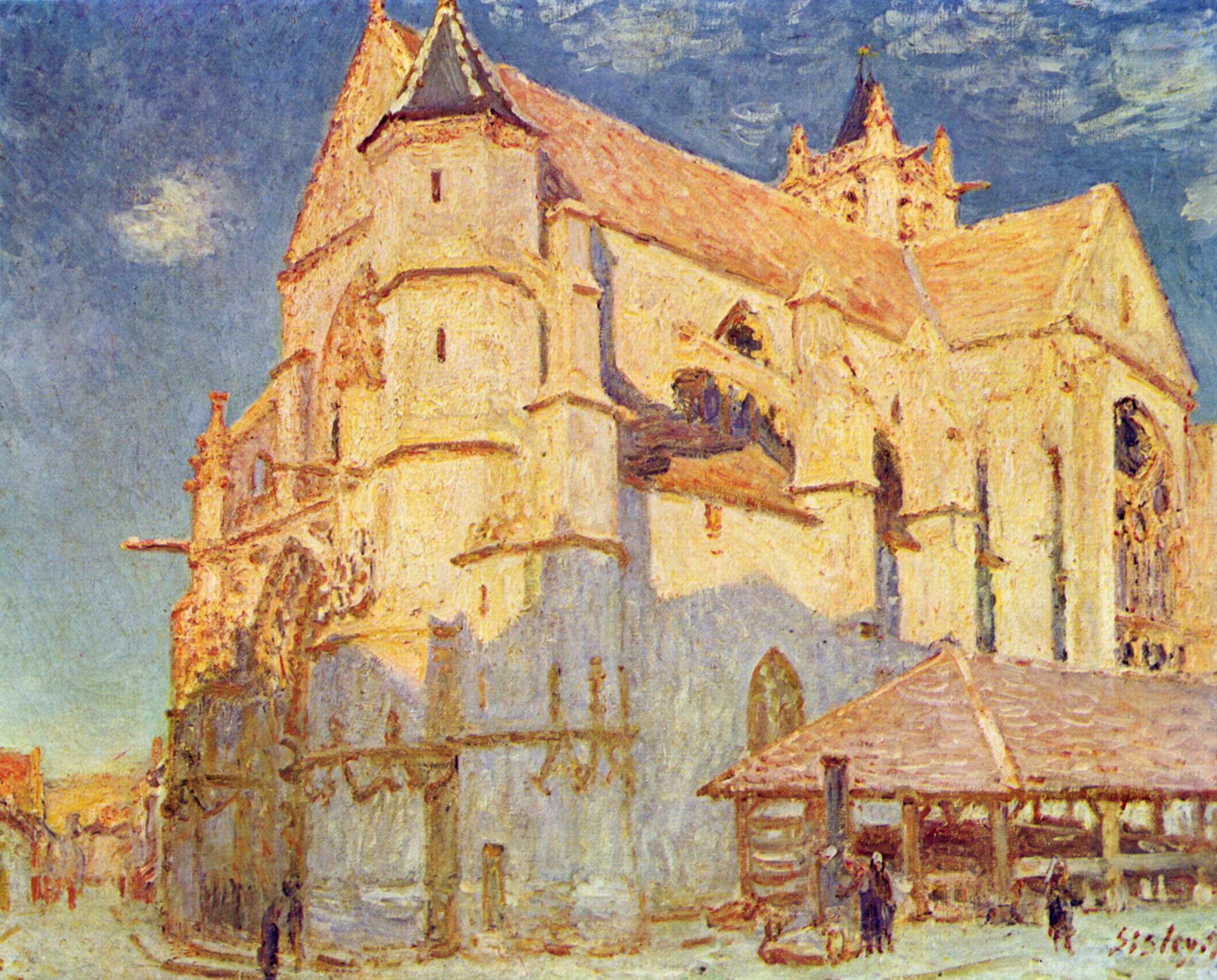 Church of Moret (1893) - Alfred Sisley Tablo