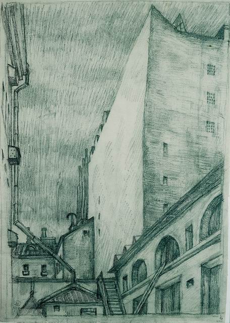 City (1914) - Mstislav Dobuzhinsky Tablo