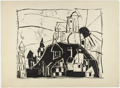 City on the Mountain (Stadt auf dem Berge) (1918) - Lyonel Feininger Tablo