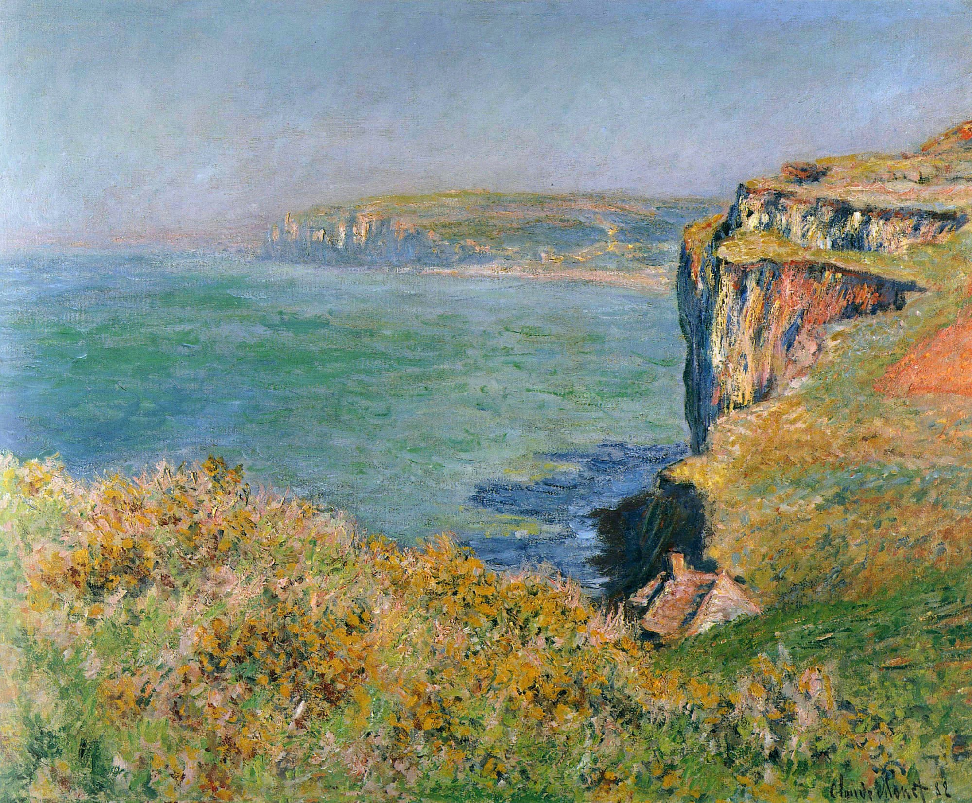 Cliff at Grainval (1882) - Claude Monet Tablo