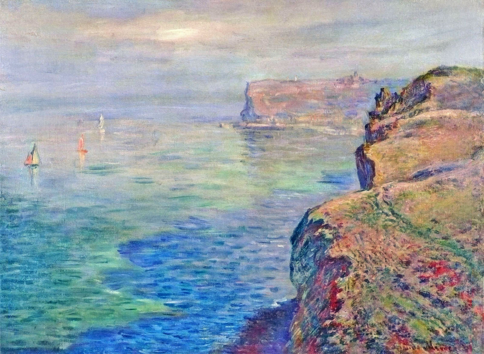 Cliff at Grainval near Fecamp (1881) - Claude Monet Tablo