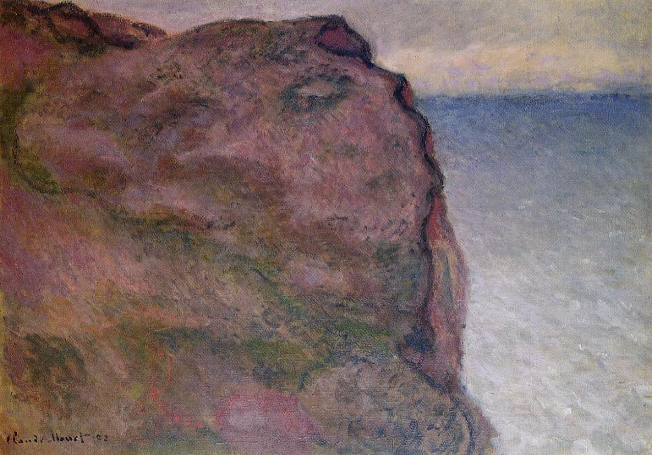 Cliff at Petit Ailly, at Varengeville (1896) - Claude Monet Tablo