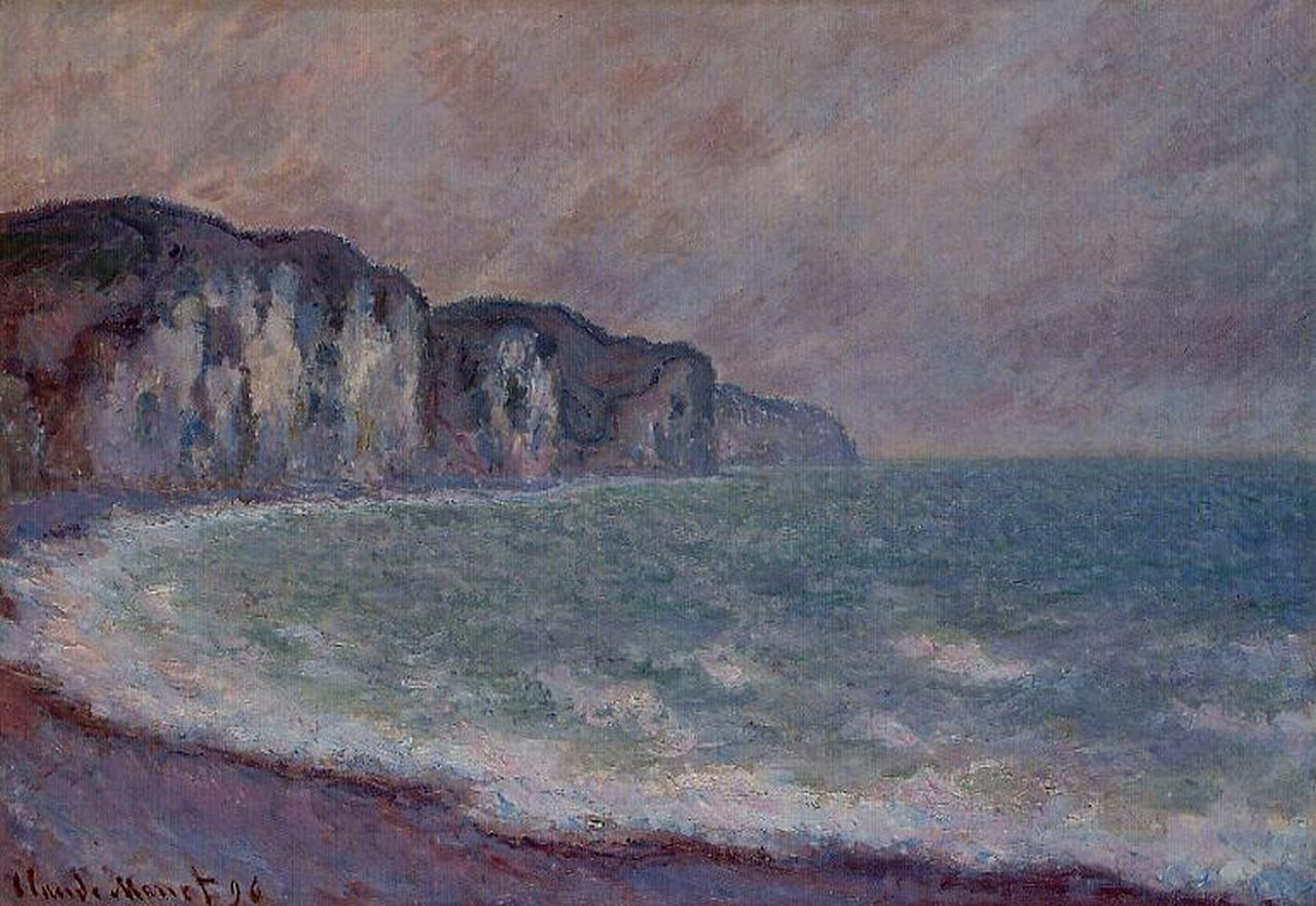 Cliff at Pourville (1896) - Claude Monet Tablo