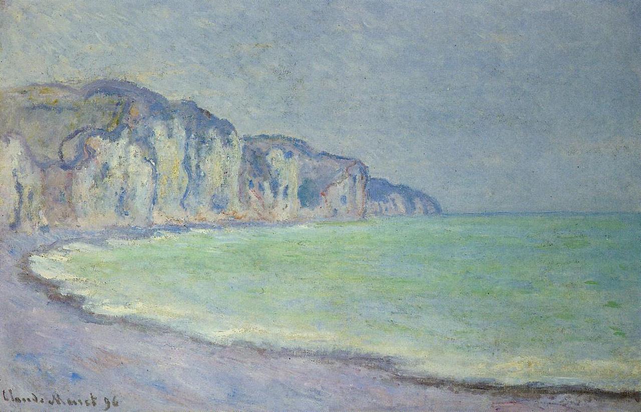 Cliff at Pourville 2 (1896) - Claude Monet Tablo