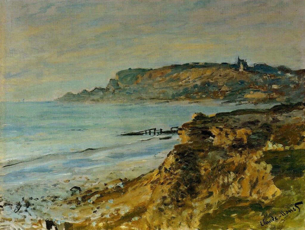 Cliff at Sainte Adresse (1873) - Claude Monet Tablo