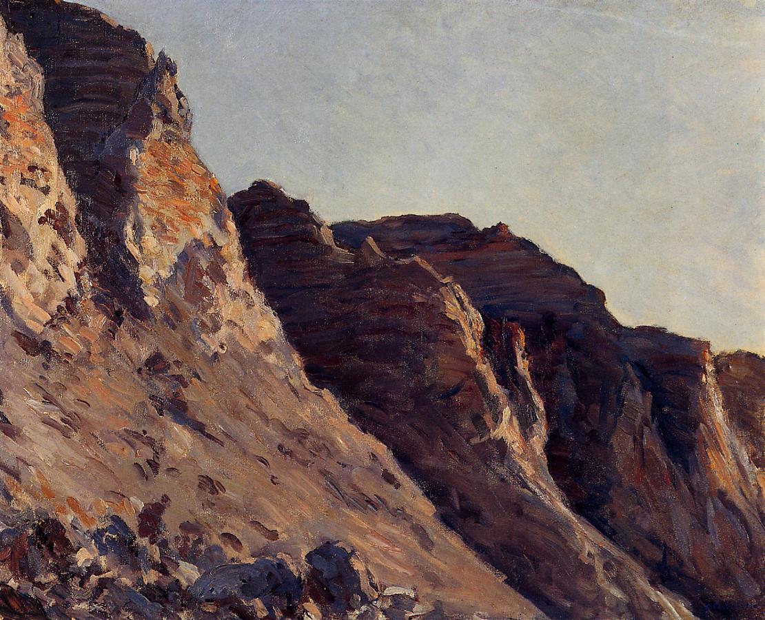 Cliff at Villers sur Me (1880) - Gustave Caillebotte Tablo