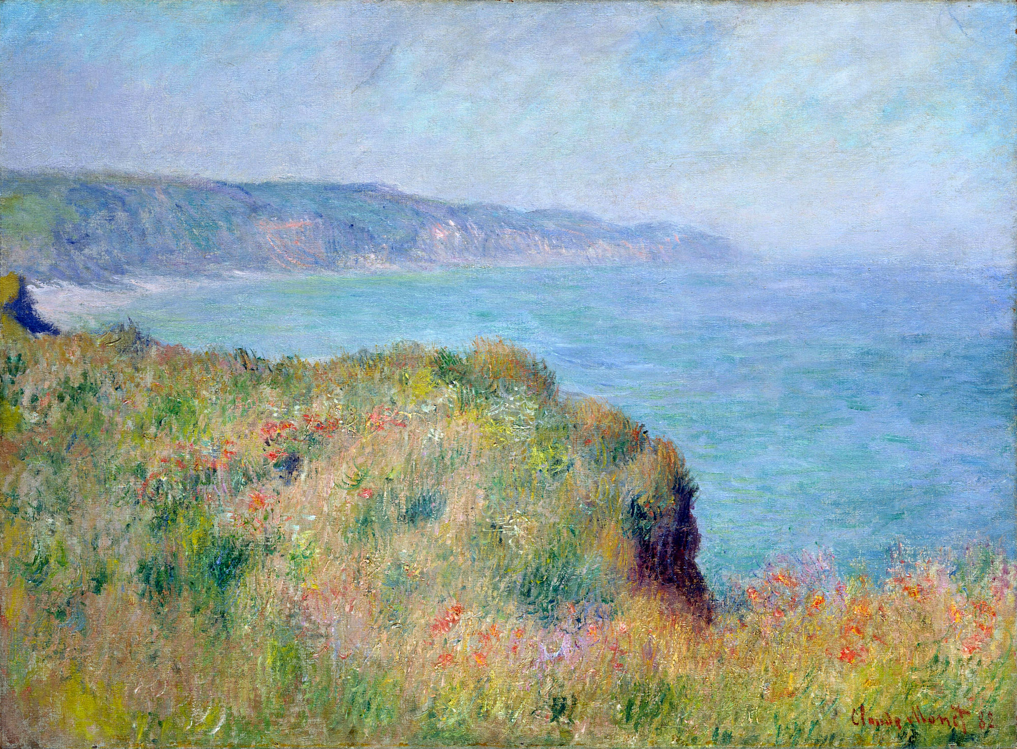 Cliff near Pourville (1882) - Claude Monet Tablo