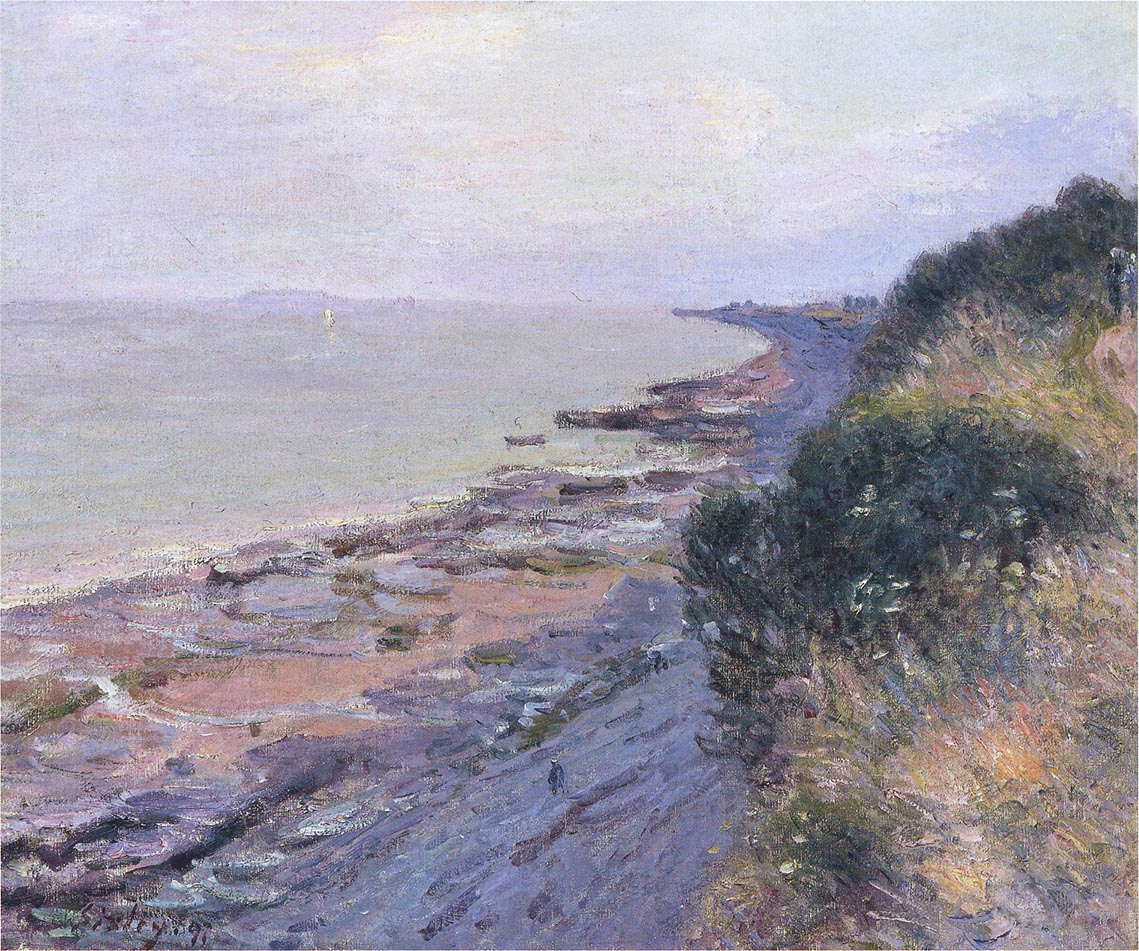 Cliffs at Penarth, Evening, Low Tide (1897) - Alfred Sisley Tablo