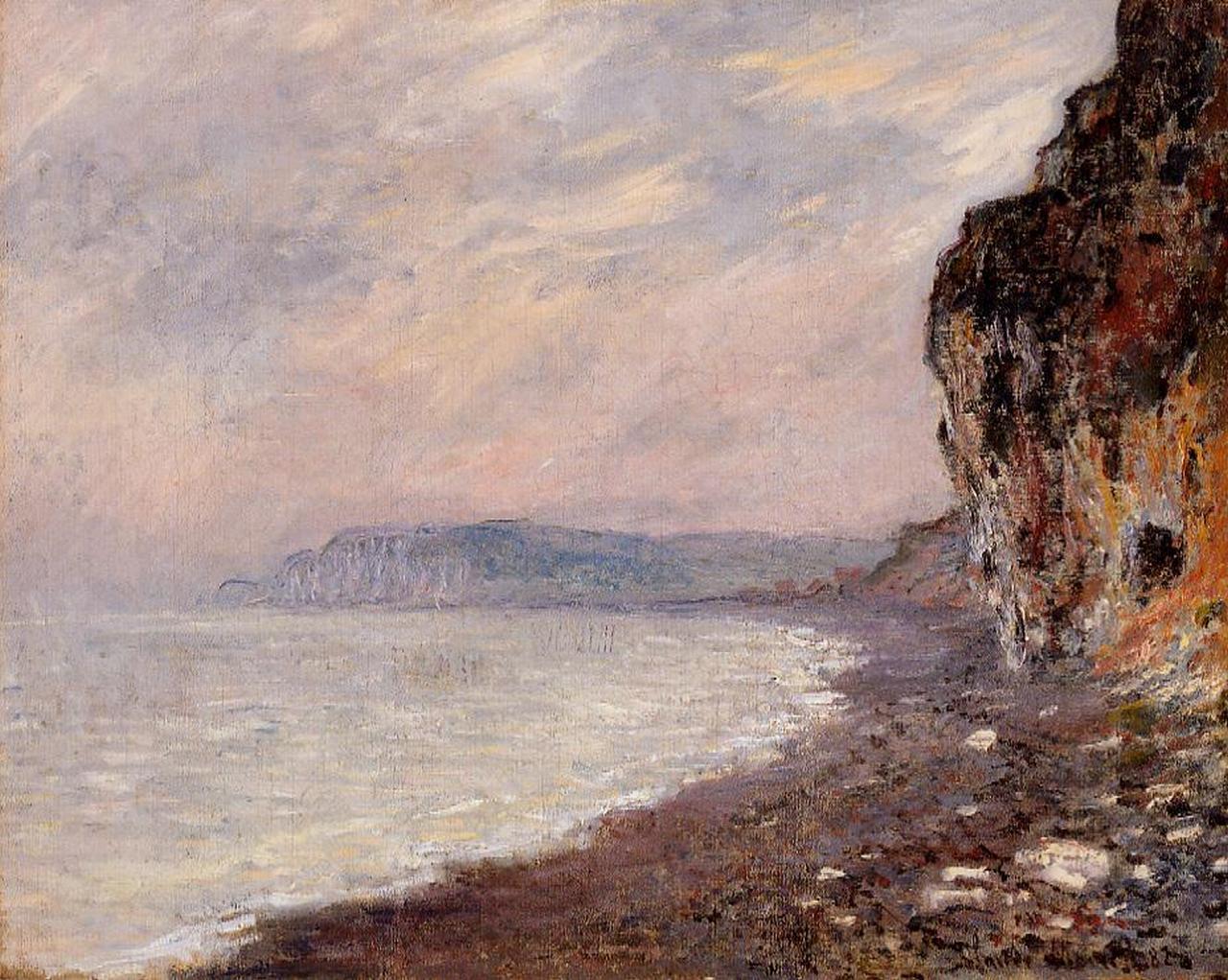 Cliffs at Pourville in the Fog (1882) - Claude Monet Tablo