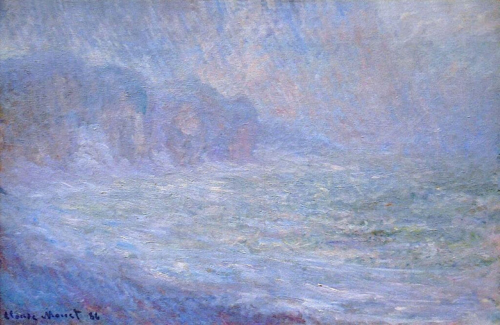 Cliffs at Pourville, Rain (1886) - Claude Monet Tablo