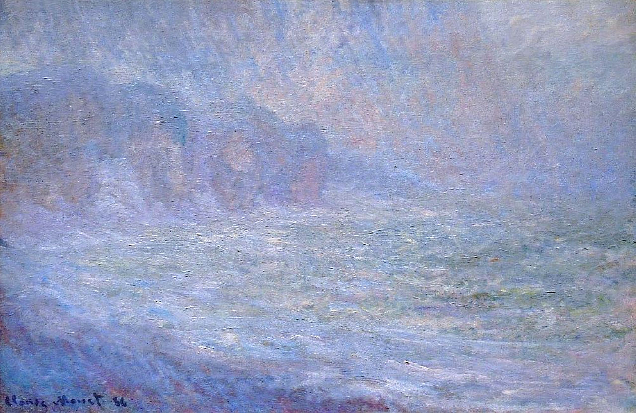 Cliffs at Pourville, Rain (1886) - Claude Monet Tablo