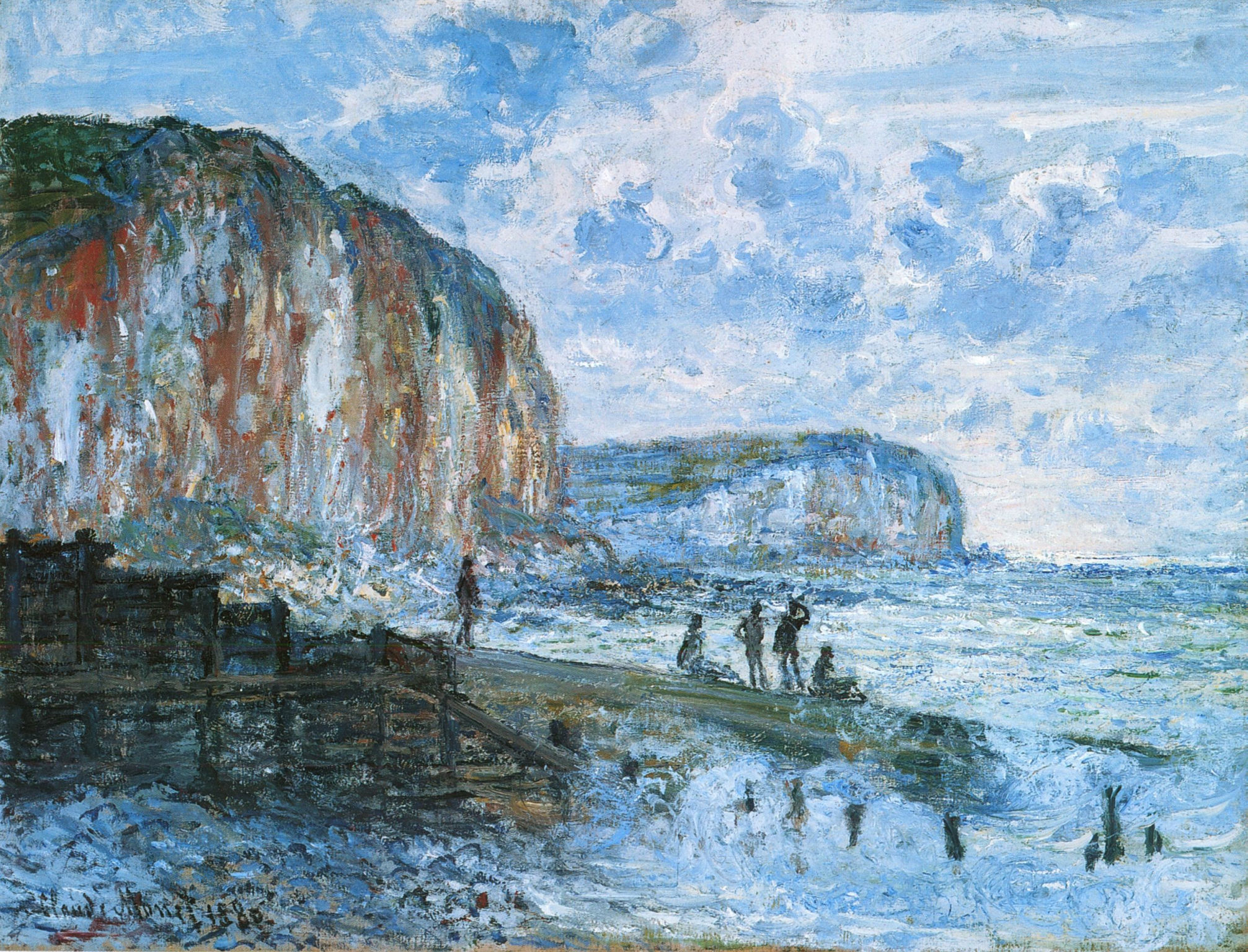 Cliffs of Les Petites Dalles (1880) - Claude Monet Tablo