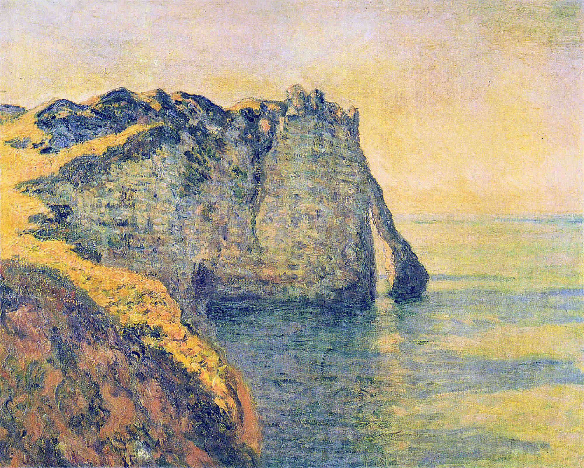 Cliffs of the Porte d'Aval (1885) - Claude Monet Tablo