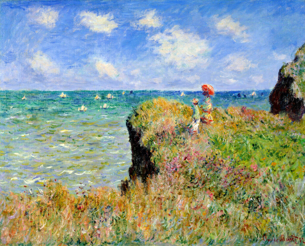 Clifftop Walk at Pourville (1882) - Claude Monet Tablo