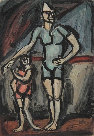Clown et Enfant (1930) - Georges Rouault Tablo