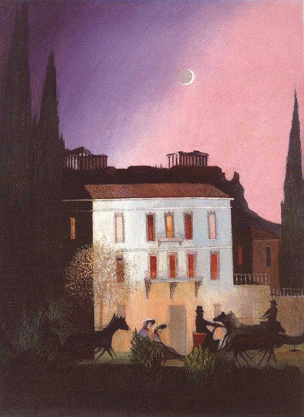 Coaches in Athens at New Moon (1904) - Tivadar Kosztka Csontváry Tablo