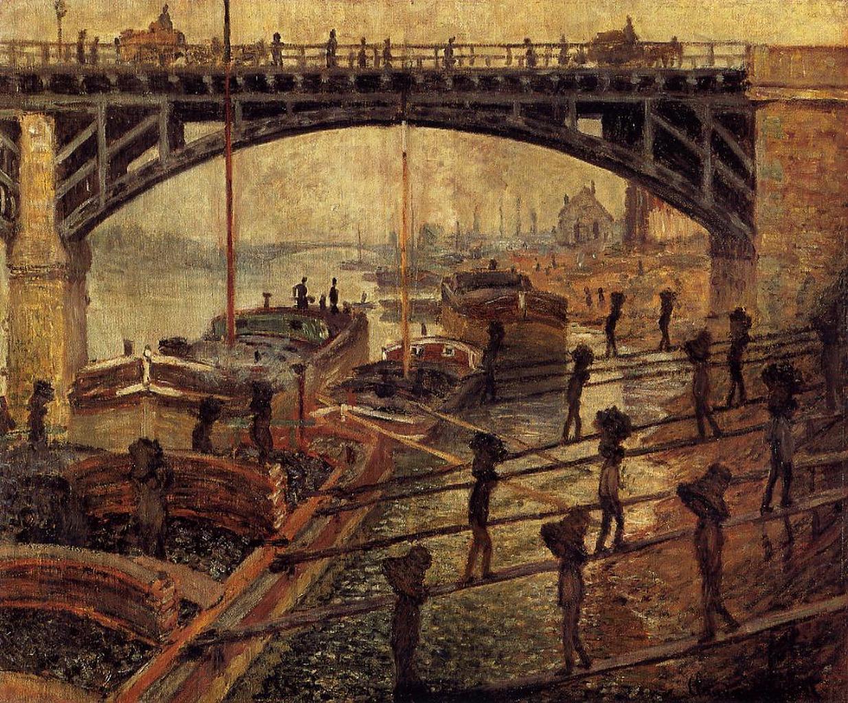 Coal Dockers (1875) - Claude Monet Tablo