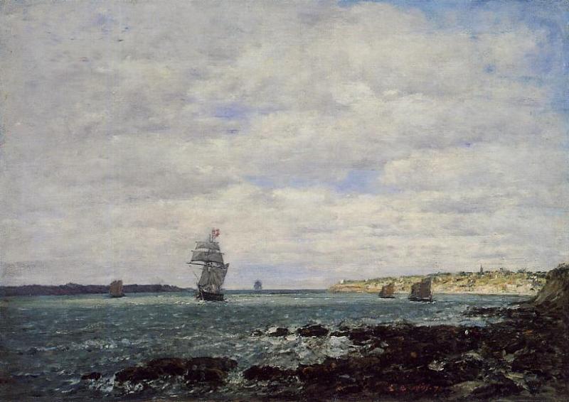 Coast of Brittany (1870) - Eugène Boudin Tablo
