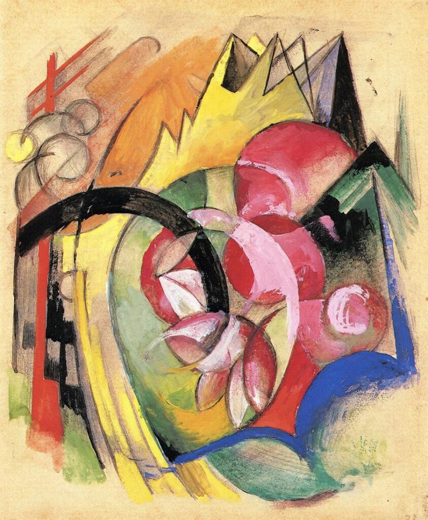 Colorful Flowers (Abstract Forms) (1914) - Franz Marc Tablo
