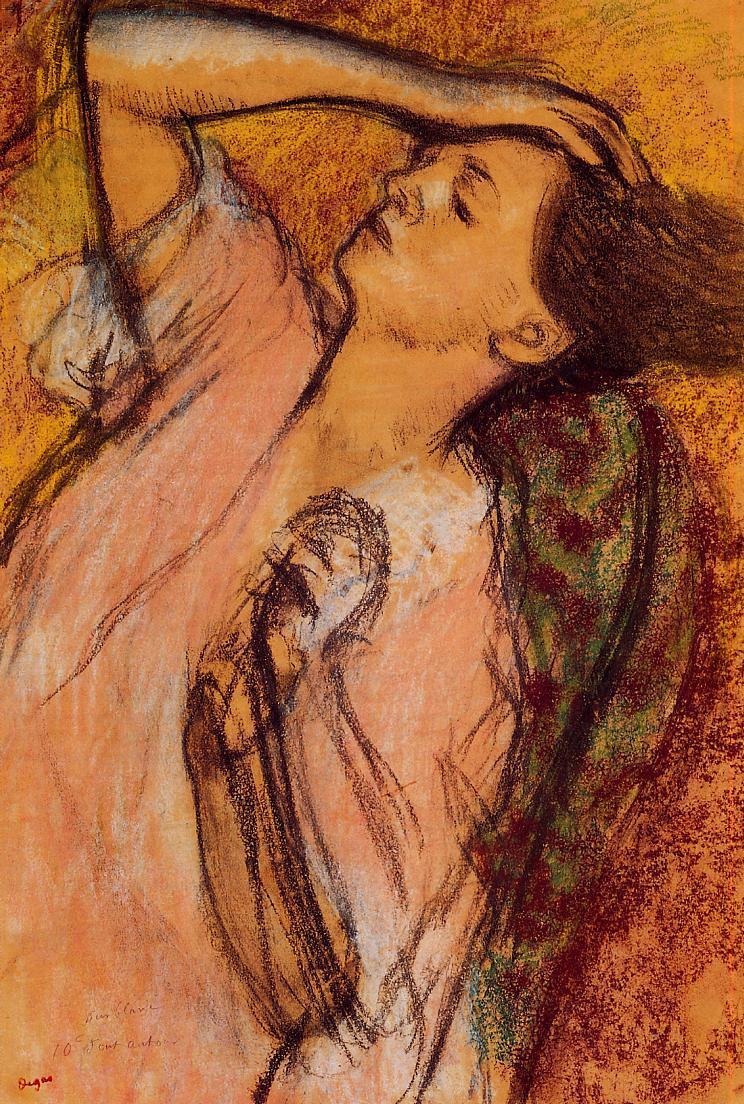 Combing the Hair (1892) - Edgar Degas Tablo