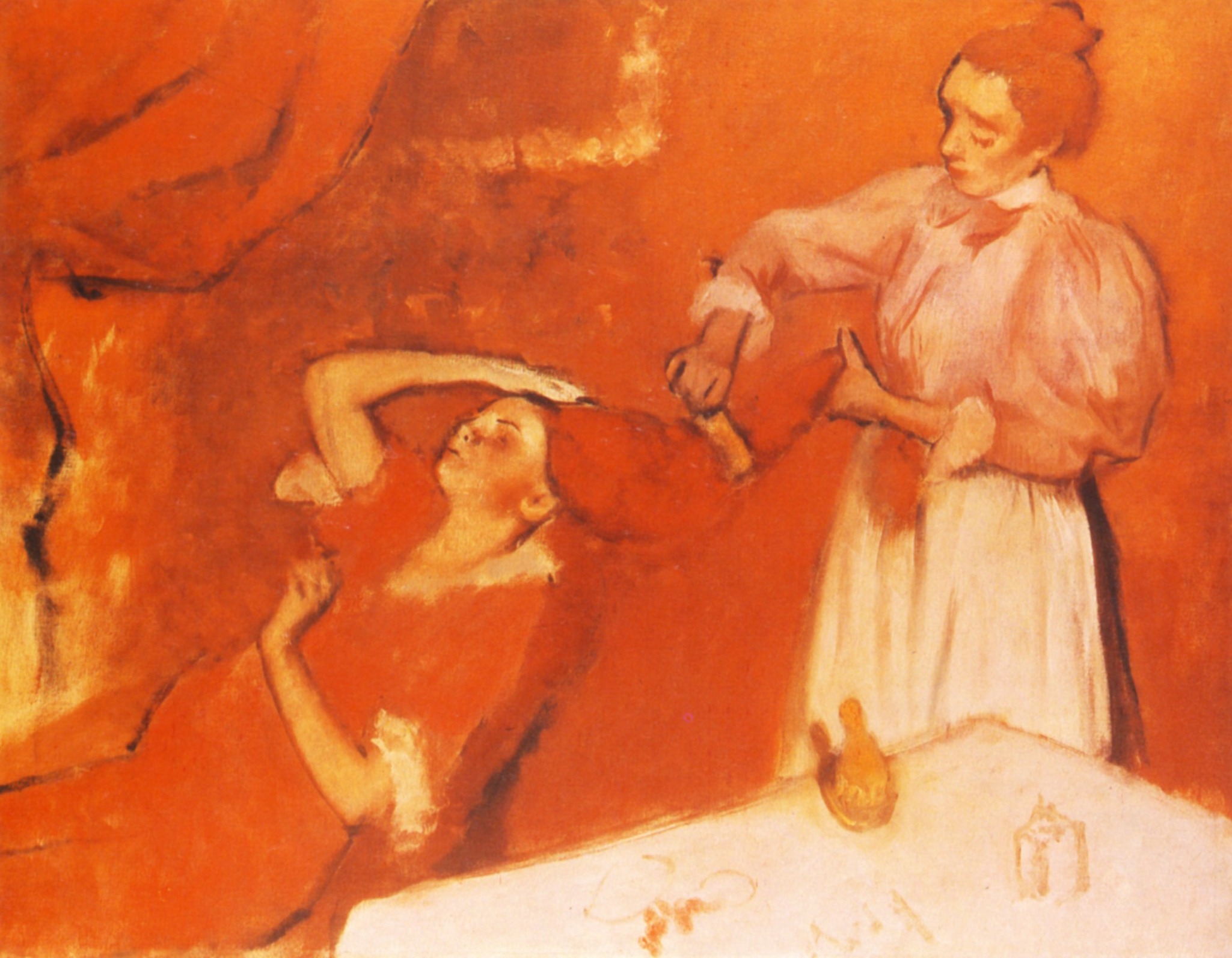 Combing the Hair (1895) - Edgar Degas Tablo