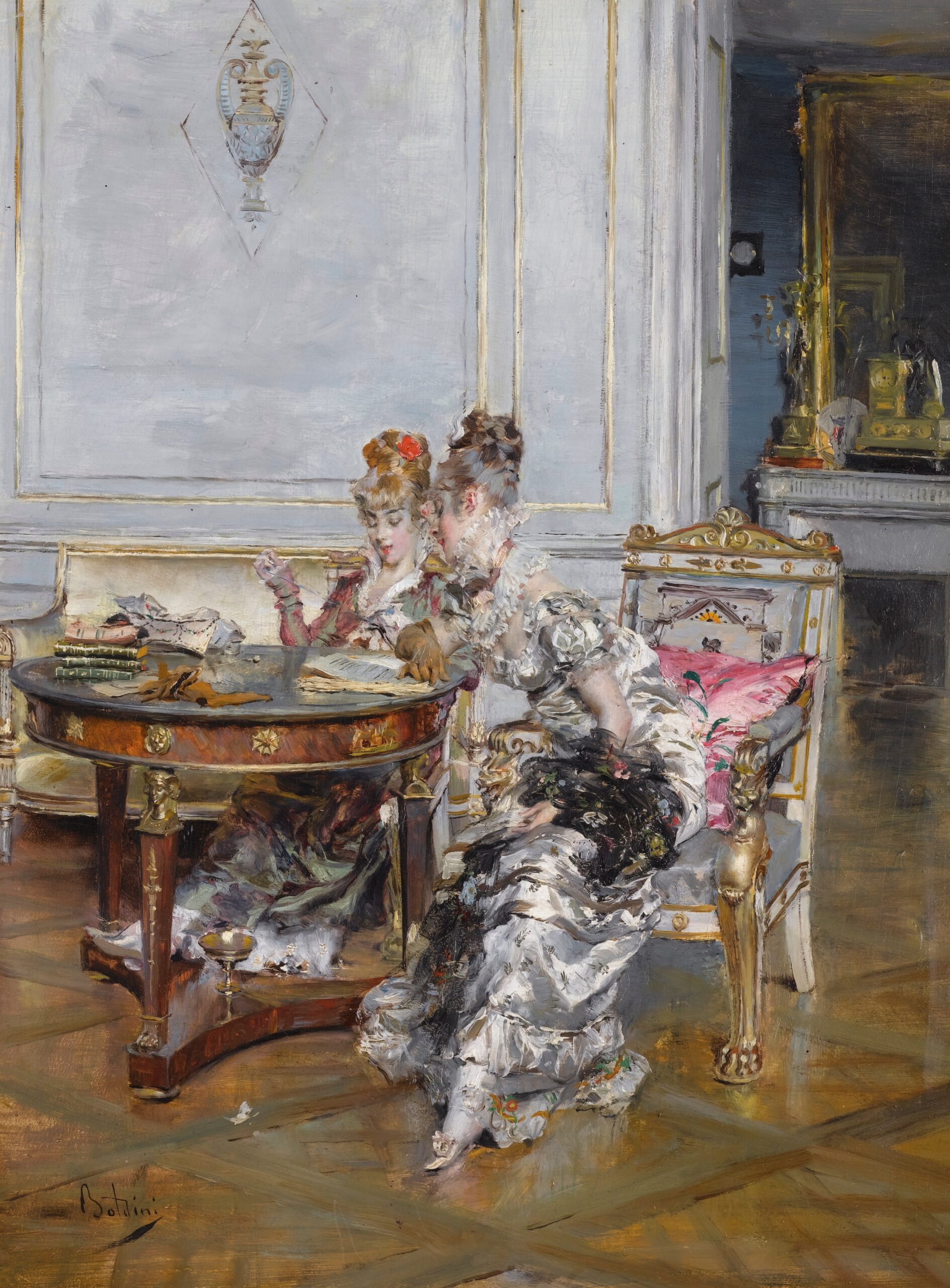 Confidences (1875) - Giovanni Boldini Tablo