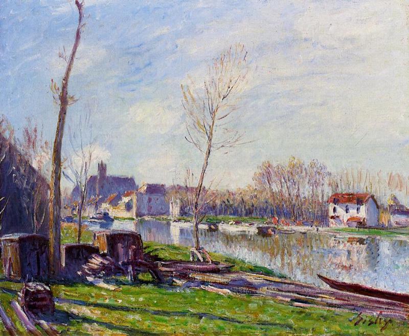 Construction Site at Matrat, Moret sur Loing (1888) - Alfred Sisley Tablo