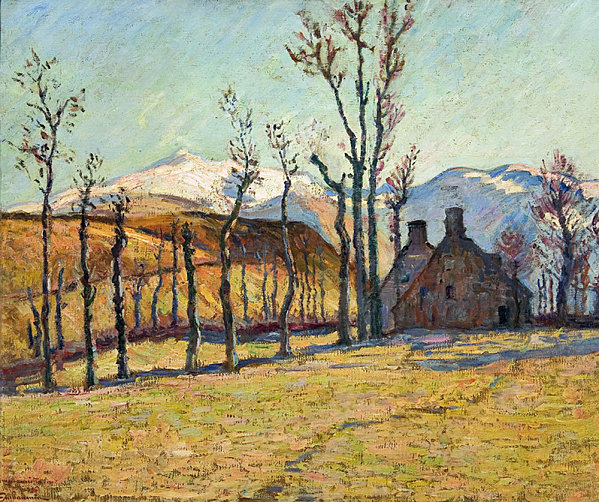 Cottages in a landscape (1896) - Armand Guillaumin Tablo