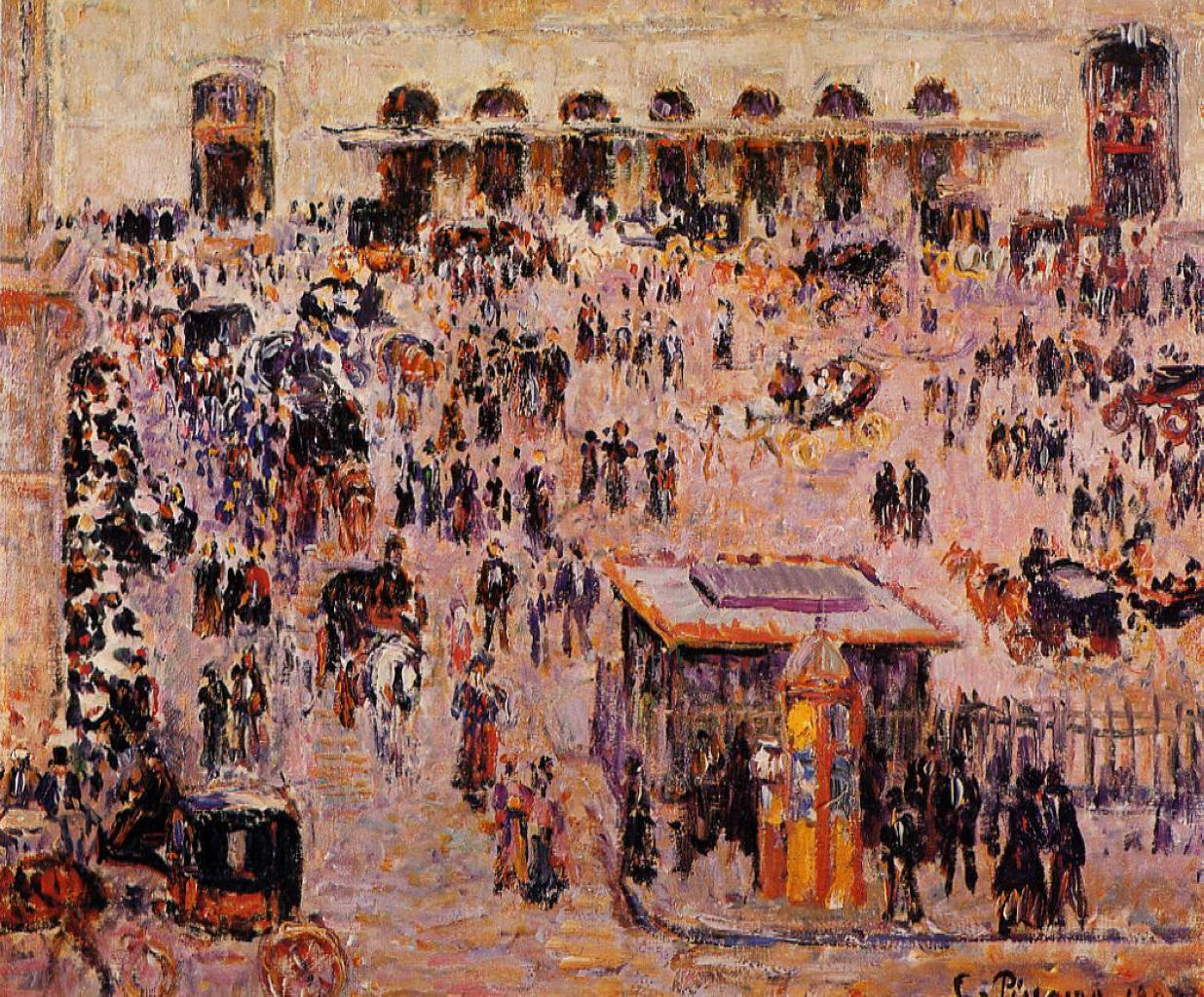 Cour du Havre (Gare St. Lazare) (1893) - Camille Pissarro Tablo
