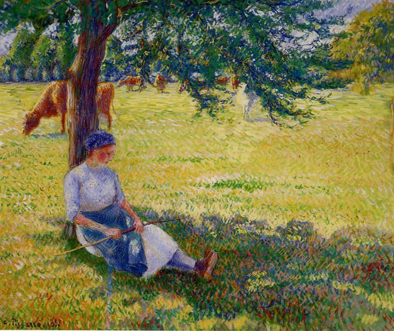 Cowgirl, Eragny (1887) - Camille Pissarro Tablo