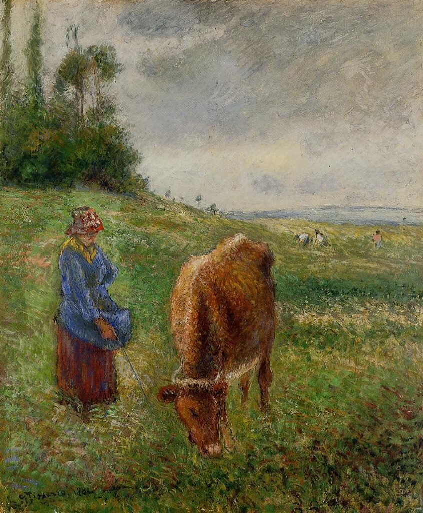 Cowherd, Pontoise (1882) - Camille Pissarro Tablo