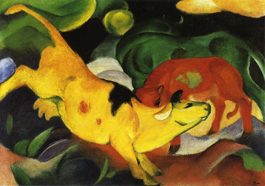 Cows, Yellow Red Green (1912) - Franz Marc Tablo