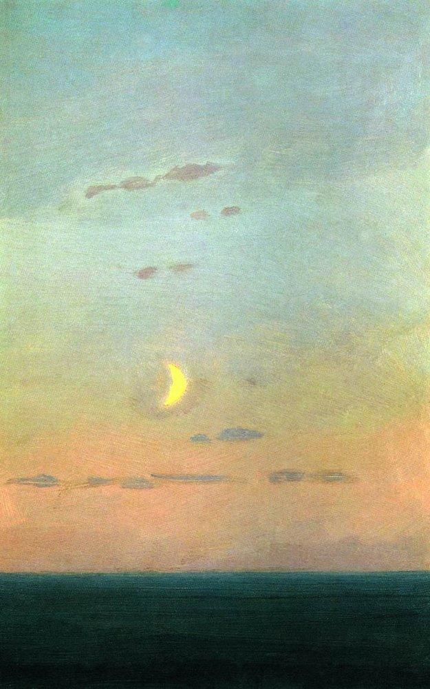 Crescent moon at sunset (1908) - Arkhip Kuindzhi Tablo