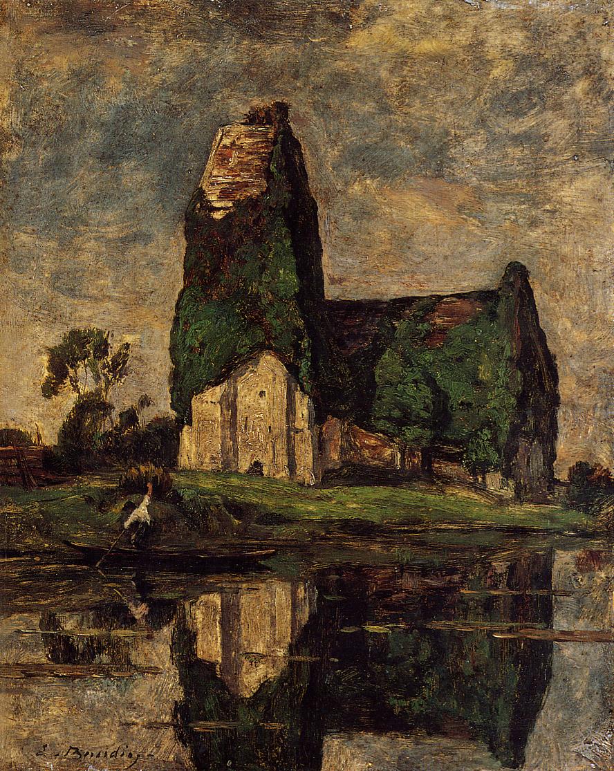 Criqueboeuf, the Church (1883) - Eugène Boudin Tablo