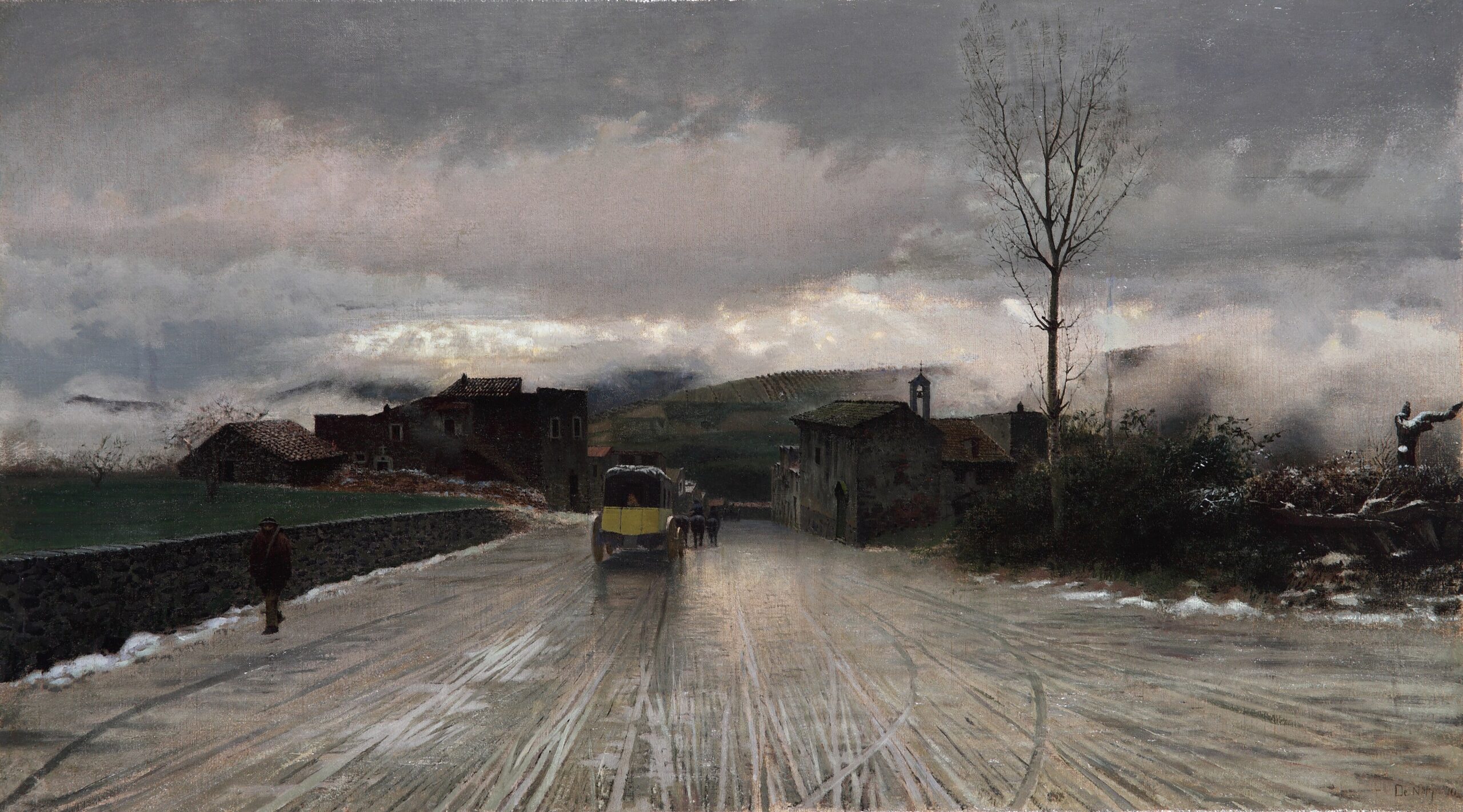 Crossing the Apennines Memories (1867) - Giuseppe De Nittis Tablo