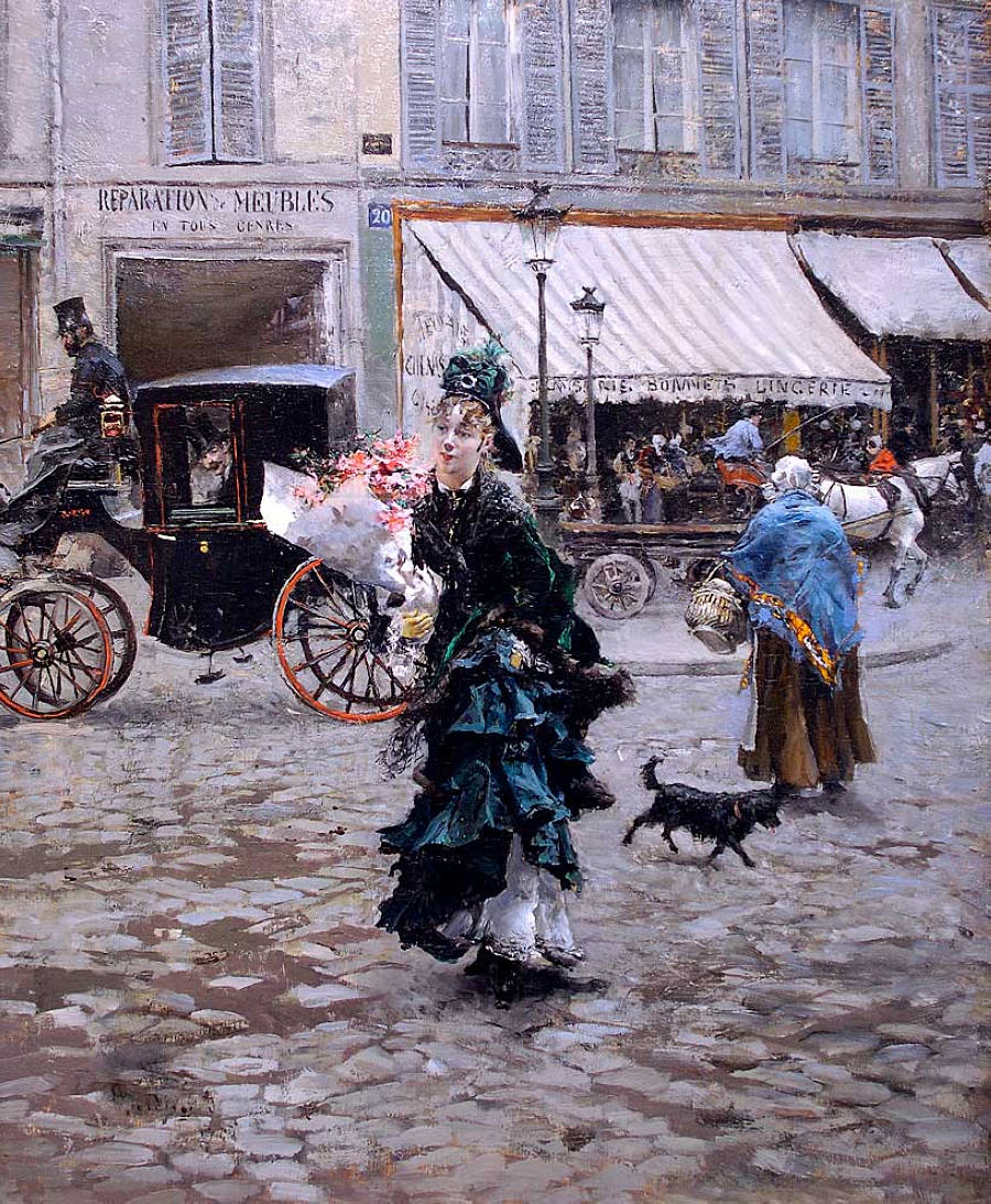 Crossing the Street (1873) - Giovanni Boldini Tablo