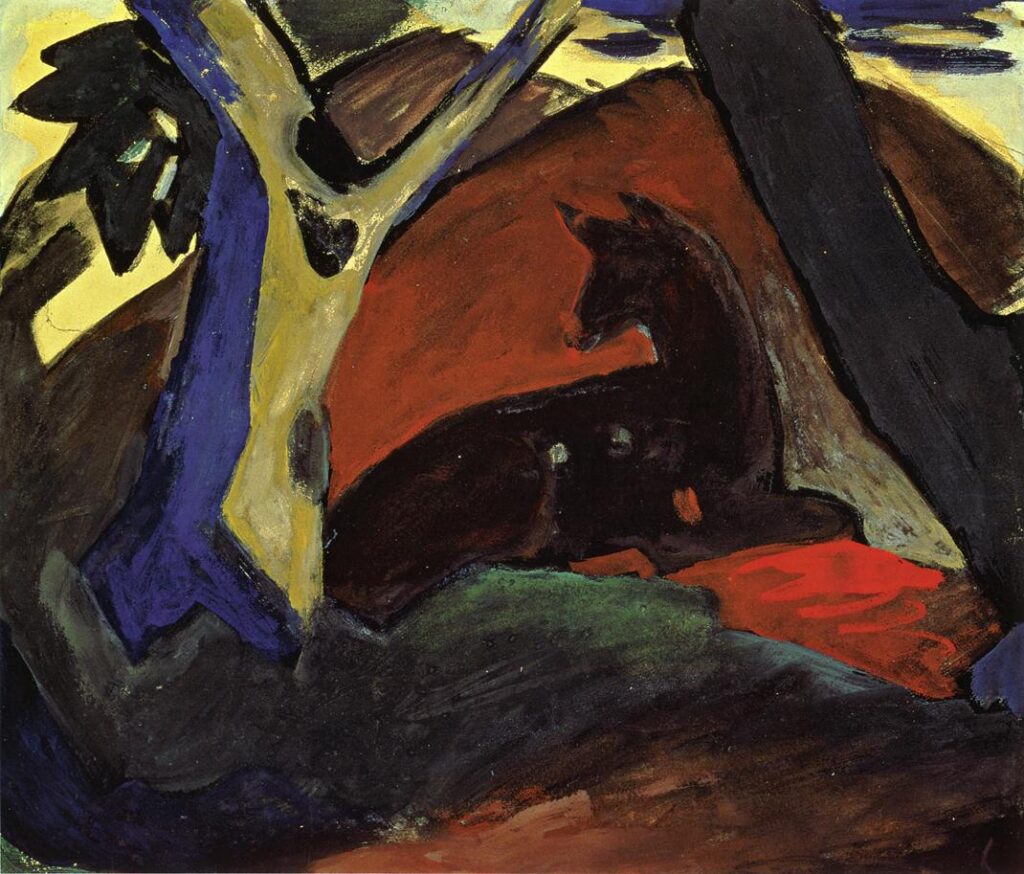 Crouching Deer (1911) - Franz Marc Tablo