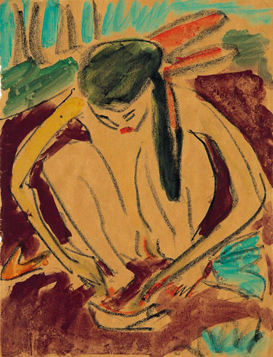 Crouching Girl (1909) - Ernst Ludwig Kirchner Tablo